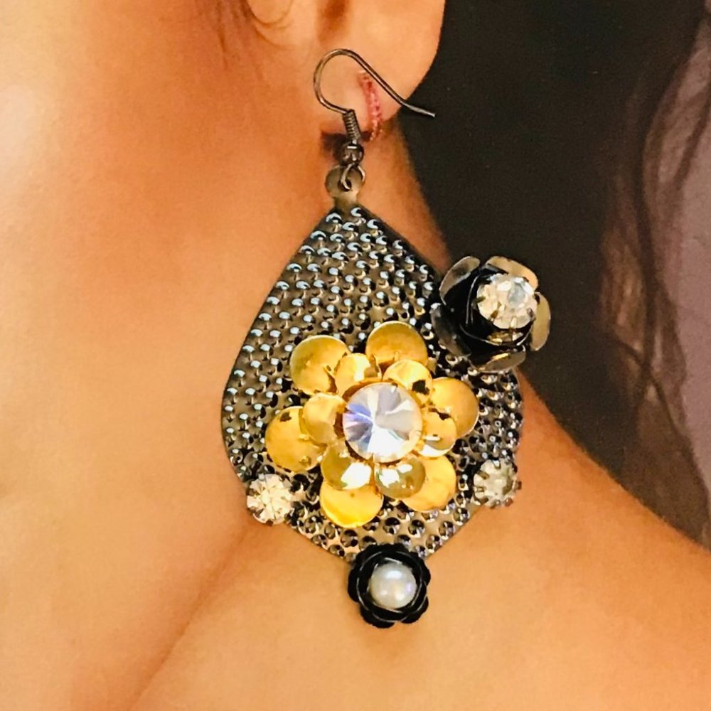 Ornate Artistic Floral Earrings